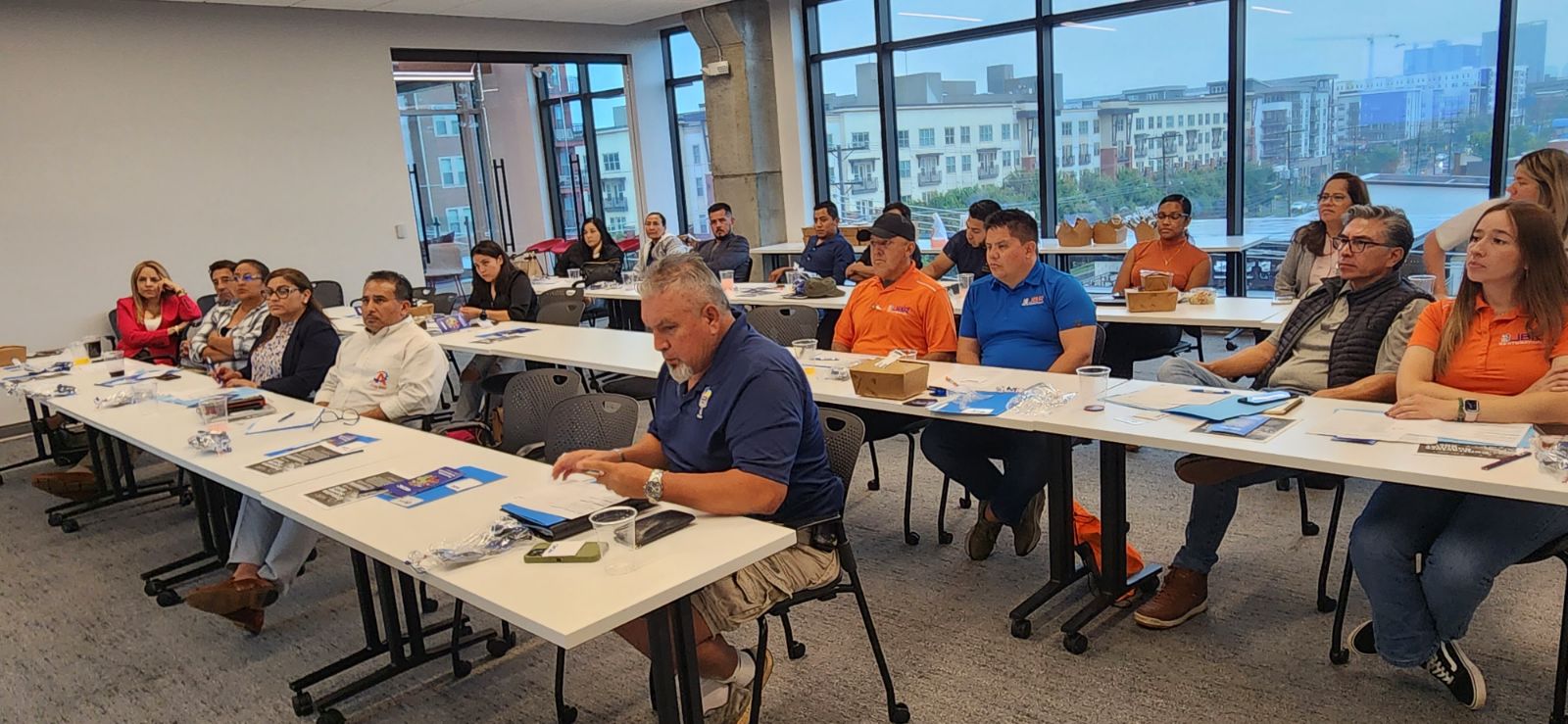 Business owners participating in a hands-on training session